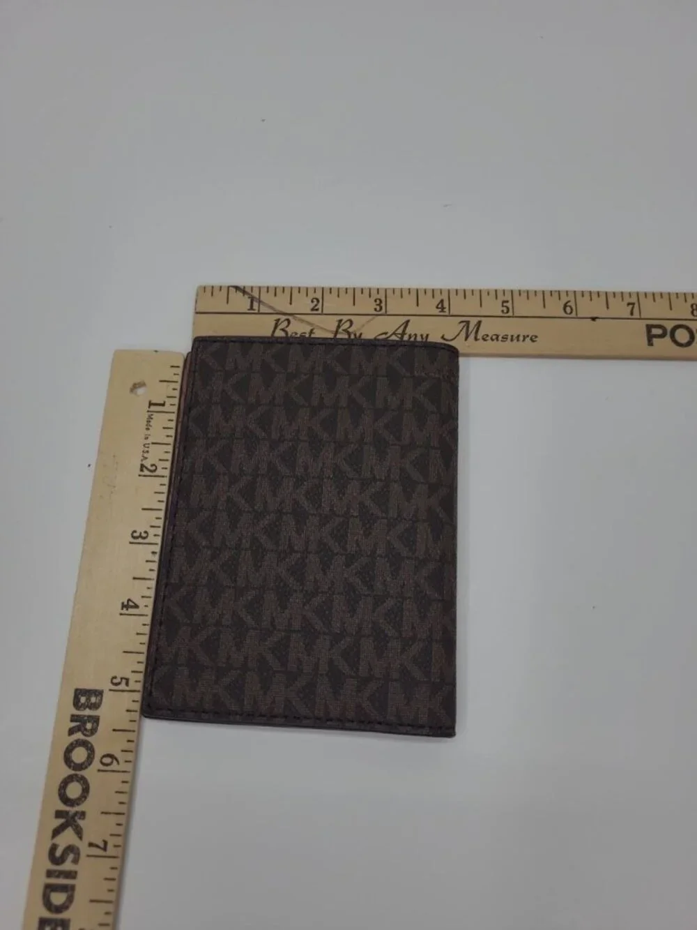 Michael Kors Jet Set Travel Wallet Signature Logo Coated Canvas Brown New